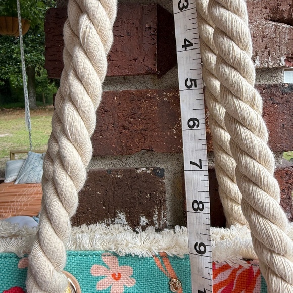 NWT Spartina 449 Boho Beach Tote Linen & Leather Floral - Picture 14 of 15